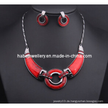 Big Red Ring Halskette Set / Modeschmuck Set (XJW13208)